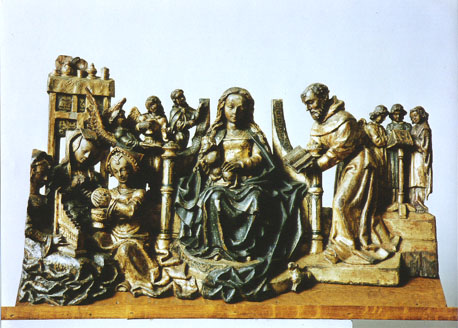 Maria met Christuskind met (vrouwelijke) heiligen