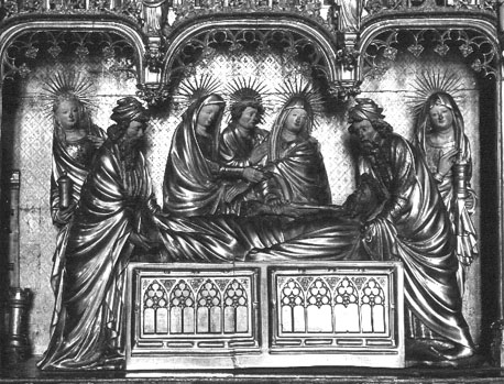 "Retable de Champmol", detail: graflegging van Christus