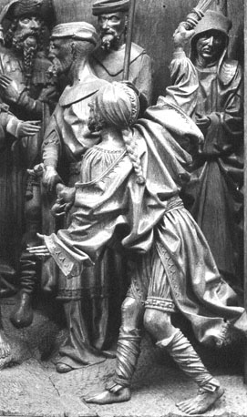 Sint-Joris-retabel, detail: sint Joris wordt gegeseld (zonder sint Joris)