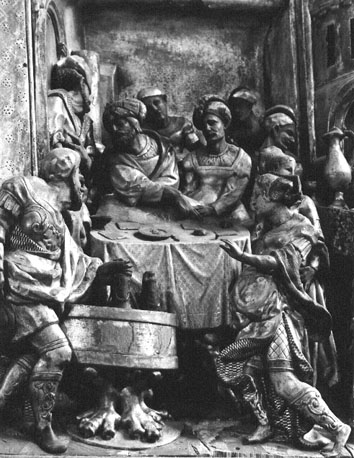 Retabel met scènes uit het leven van Johannes de Doper, detail: dans van Salomé