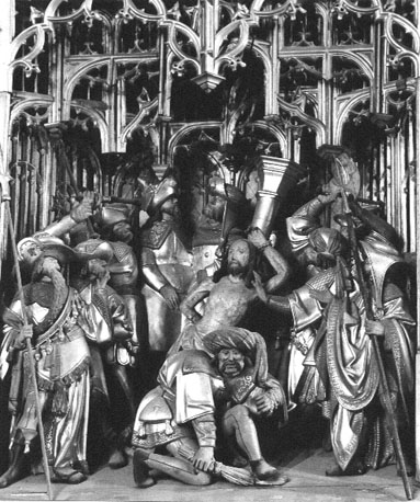 Passieretabel, detail: martelingen van Christus: geseling door soldaten