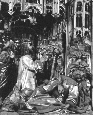 Passieretabel, detail: Christus in gebed in Gethsemane