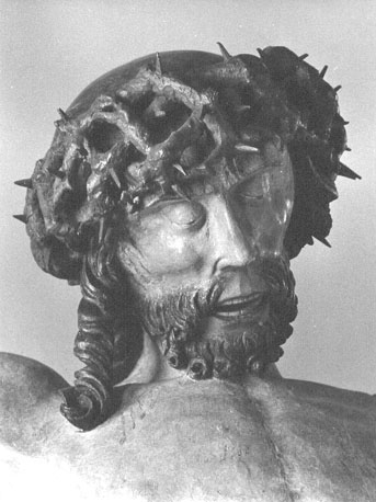 Christus aan het kruis, detail: hoofd van Christus