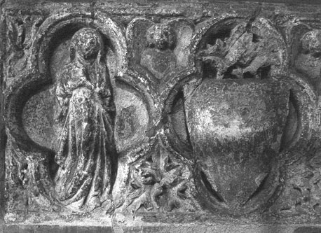 Graftombe-wand, detail: biddende engelen
