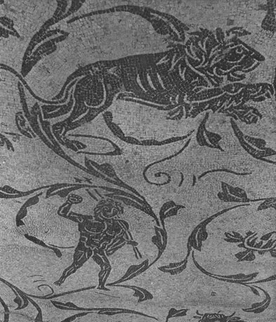 Mozaïekvloer in thermen van de Zeven Wijzen, detail