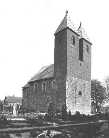 Exterieur met tweelingtorens, vanuit het noordwesten