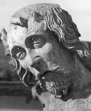 Christus aan het kruis, detail: hoofd van Christus