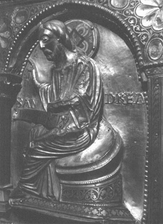 Reliekschrijn van sint Servatius ("Noodkist"), lange zijde, apostel: sint Andreas
