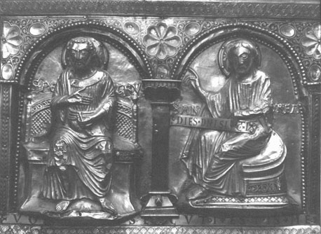 Reliekschrijn van sint Servatius ("Noodkist"), lange zijde, apostelpaar: sint Petrus en Andreas
