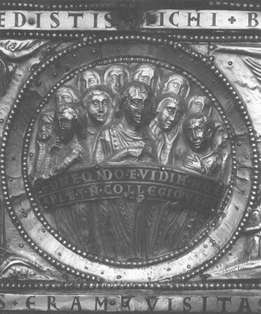 Reliekschrijn van sint Servatius ("Noodkist"), dakvlak: Laatste Oordeel: de verdoemden (medaillon)