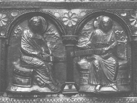 Reliekschrijn van sint Servatius ("Noodkist"), lange kant, apostelpaar: Judas en Simon de Zeloot