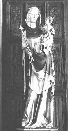 Staande Maria met Christuskind tegen haar boezem, "Notre-Dame-de-la-Visitation"