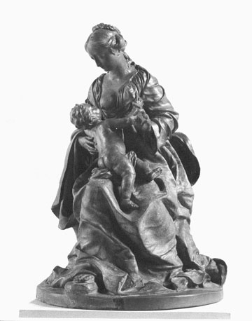 Maria zoogt het Christuskind (' Virgo lactans' )
