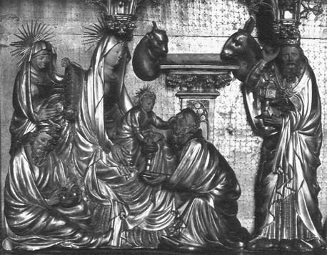 Passieretabel, detail: aanbidding door de drie koningen