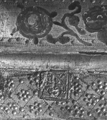 Leonardusretabel; detail: keurmerk van de Brusselse beeldsnijders