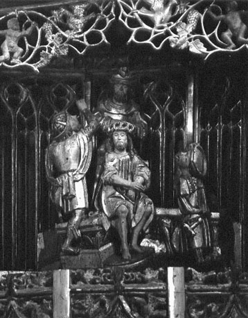 Passieretabel, detail: doornenkroning en/of bespotting van Christus