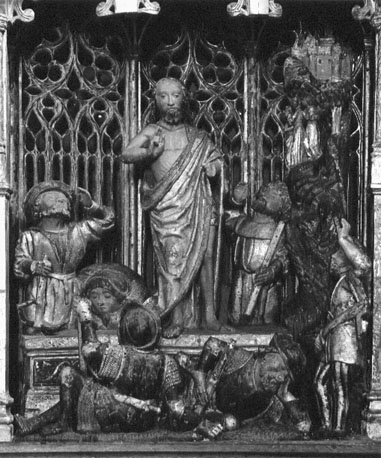 Passieretabel, detail: graflegging van Christus