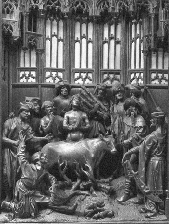 Sint-Jorisretabel, met de martelingen van sint Joris (detail)