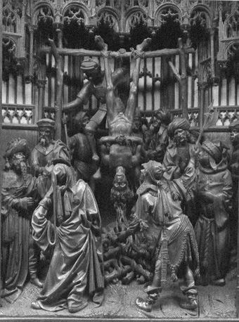 Sint-Jorisretabel, met de martelingen van sint Joris (detail)