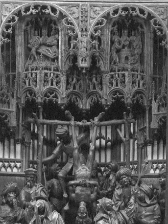 Sint-Jorisretabel, met de martelingen van sint Joris (detail)