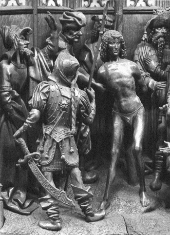 Sint-Jorisretabel, met de martelingen van sint Joris (detail)