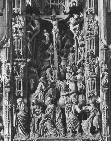 Altaarretabel met scènes uit het leven van Christus, centrale deel: Passie van Christus, de kruisiging van Christus