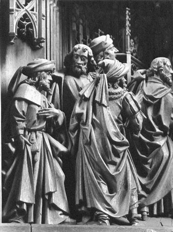 Mariaretabel, detail: huwelijk van Jozef en Maria in de tempel