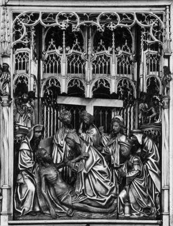 Passieretabel, fragment (linker paneel): treurnis om de dode Christus