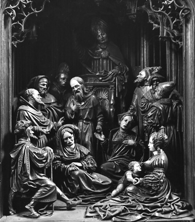 Retable (passie van Christus en legende van Dionysus), predella, fragment: Dionysius predikend