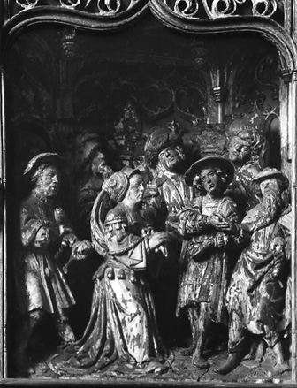 Retabel met scènes uit het leven van de heilige Columba van Sens, detail