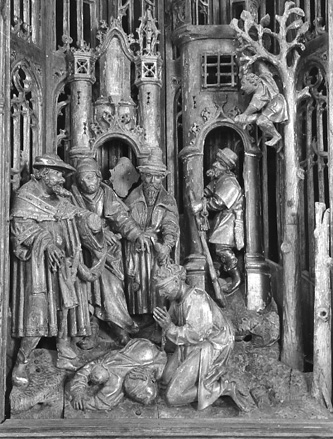 Retabel III, scènes uit de levens van de martelaren Crispinus en Crispinianus (detail)