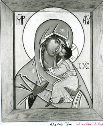 Icoon: Madonna (Maria met Christuskind), type 'Eleousa'