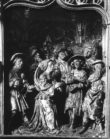 Retabel met scènes uit het leven van de heilige Columba van Sens, detail
