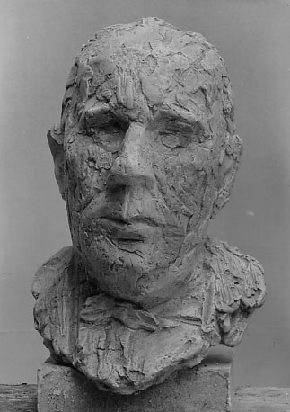 Moderne sculptuur: kop van een man
