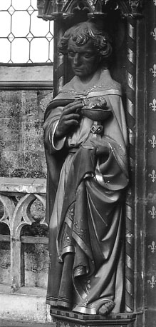 Mannelijke heilige, kelk met kleine slang in zijn handen (Benedictus van Nursia ?)