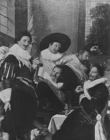 Maaltijd van officieren van de Kloveniers-doelen (Haarlem, 1627), fragment