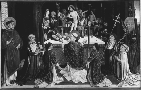 Gregoriusmis met H. Potentinus van Steinfeld, H. Andreas en de stichter abt Reiner Hundt