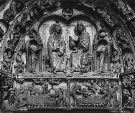 Timpaan: Maria's dood en kroning