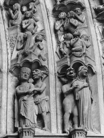 Zuider transept, portaal, archivolt: Laatste Oordeel, de verrijzenis der doden en de  verworpenen