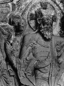 Tympaan zuidportaal, detail Apocalyps: Maiestas Domini.