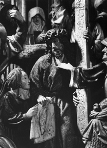 Retabel, linkerpaneel: Christus met St. Veronica.