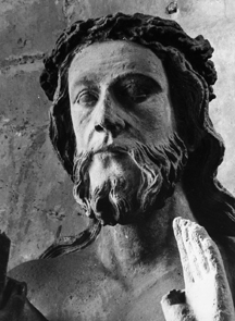 Noordtransept, 'Grand Dieu de Thérouanne'. Detail van Christus als rechter