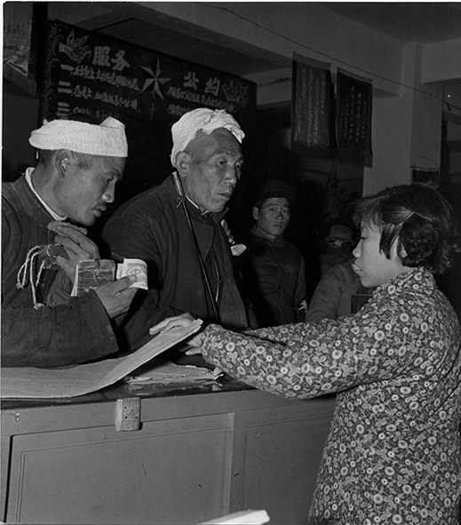 Boeren in een winkel